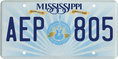 MS license plate AEP805