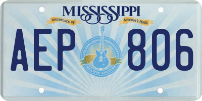 MS license plate AEP806