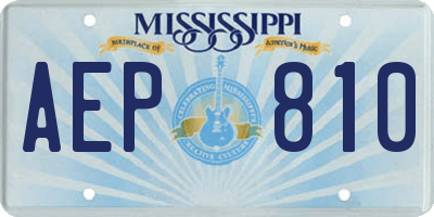 MS license plate AEP810