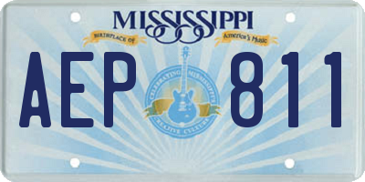 MS license plate AEP811