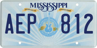 MS license plate AEP812