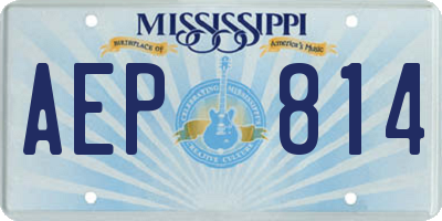 MS license plate AEP814
