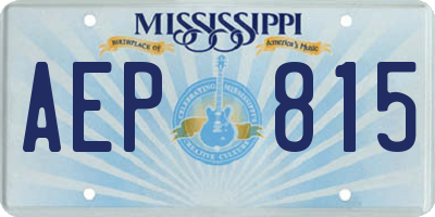 MS license plate AEP815