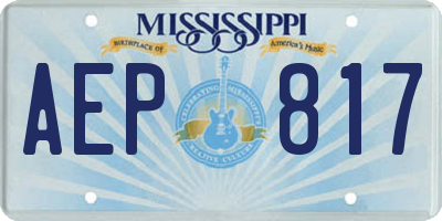 MS license plate AEP817