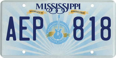 MS license plate AEP818