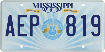 MS license plate AEP819
