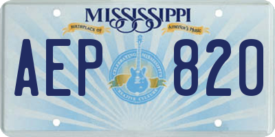 MS license plate AEP820