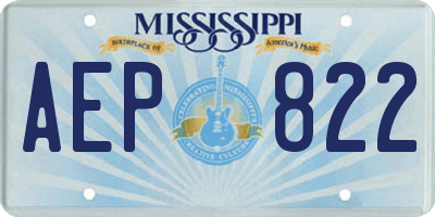 MS license plate AEP822