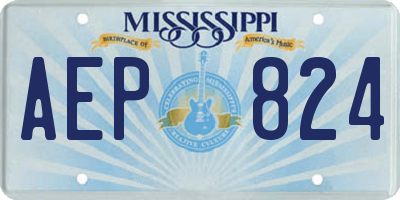 MS license plate AEP824