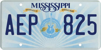 MS license plate AEP825