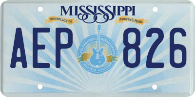 MS license plate AEP826