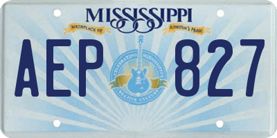 MS license plate AEP827