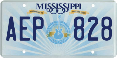MS license plate AEP828