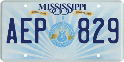 MS license plate AEP829