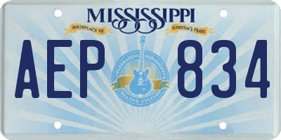MS license plate AEP834