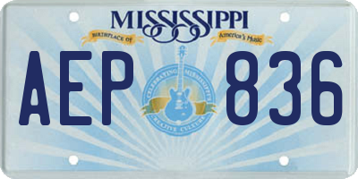 MS license plate AEP836