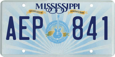 MS license plate AEP841