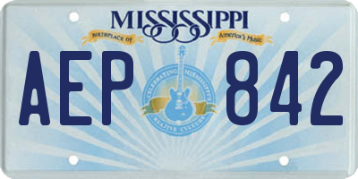 MS license plate AEP842
