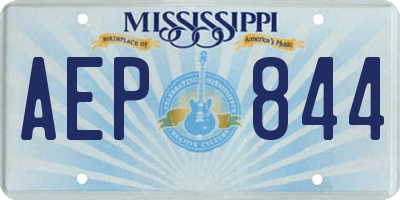 MS license plate AEP844