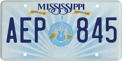 MS license plate AEP845