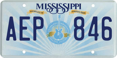 MS license plate AEP846
