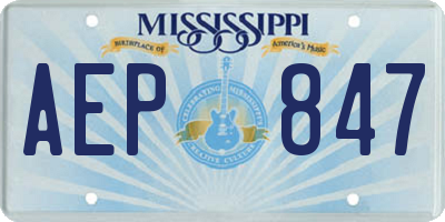 MS license plate AEP847