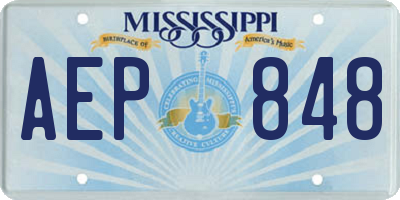 MS license plate AEP848