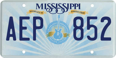 MS license plate AEP852