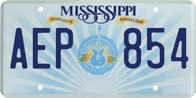 MS license plate AEP854