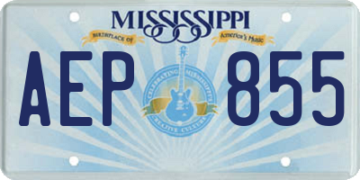 MS license plate AEP855