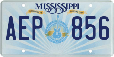 MS license plate AEP856