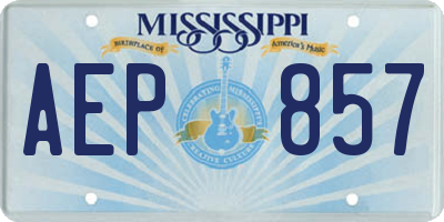 MS license plate AEP857