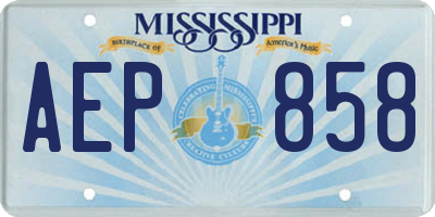 MS license plate AEP858
