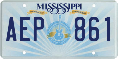 MS license plate AEP861