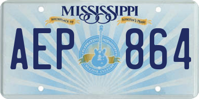 MS license plate AEP864