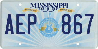 MS license plate AEP867