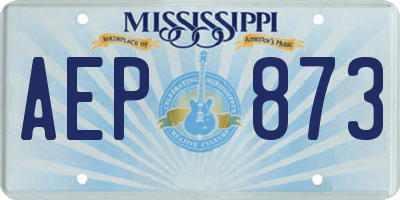 MS license plate AEP873