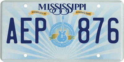 MS license plate AEP876