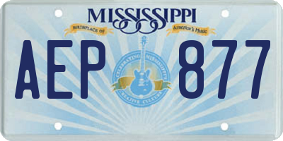 MS license plate AEP877