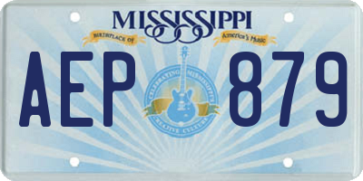 MS license plate AEP879