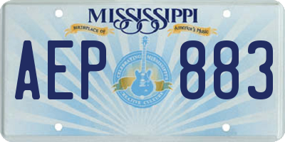MS license plate AEP883