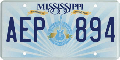 MS license plate AEP894