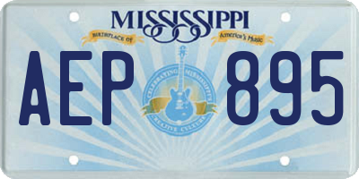 MS license plate AEP895