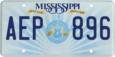 MS license plate AEP896
