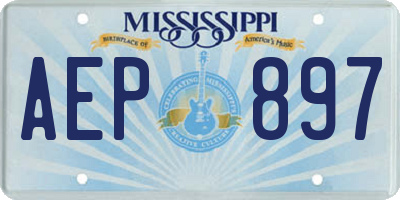 MS license plate AEP897