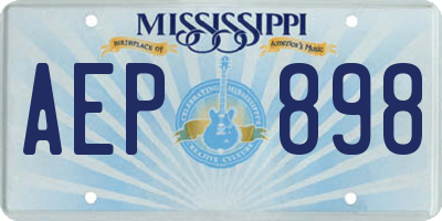 MS license plate AEP898
