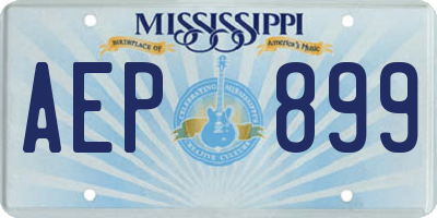 MS license plate AEP899