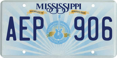 MS license plate AEP906