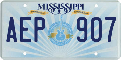 MS license plate AEP907