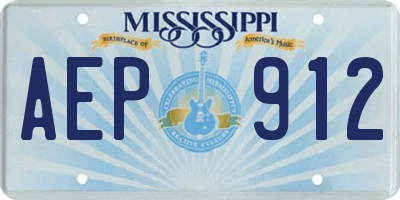 MS license plate AEP912